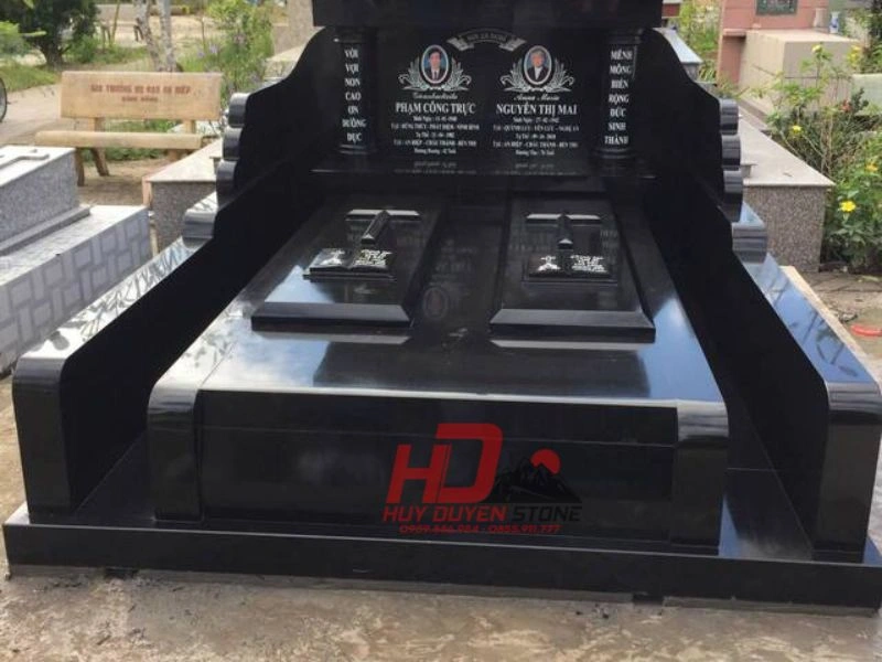 mẫu mộ đá granite màu đen mới nhất