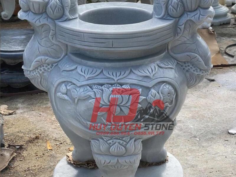 mẫu Lư hương đá hoa sen đẹp