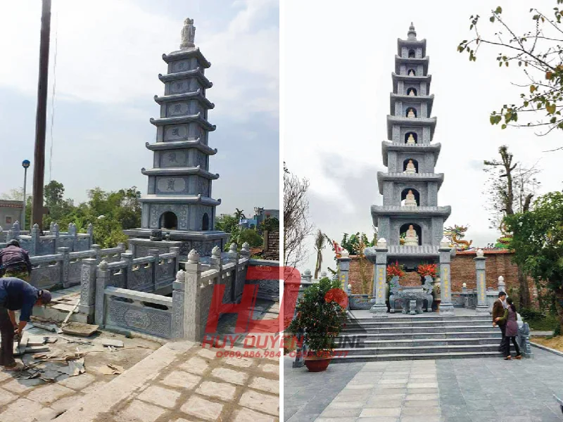 tháp đá mộ sư trụ trì