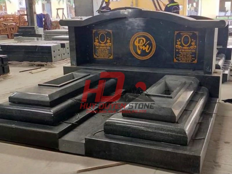 mẫu mộ đôi ốp đá granite