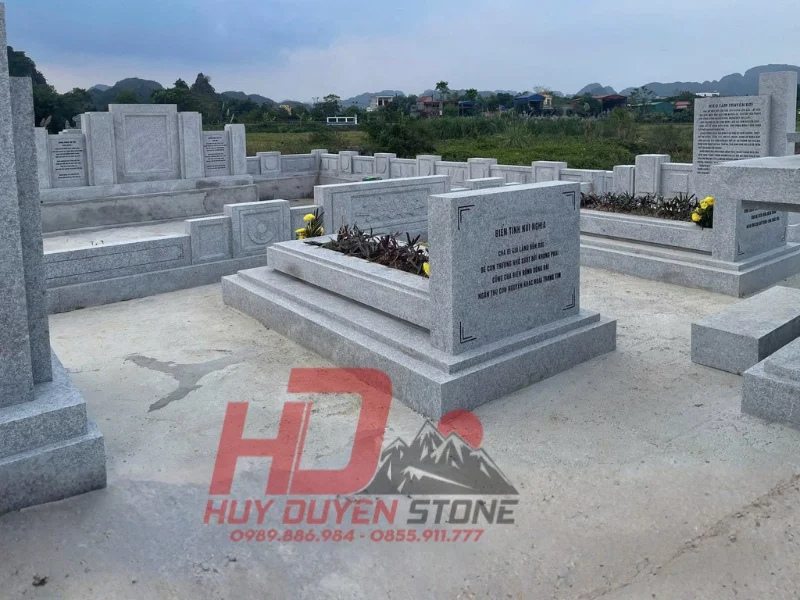 Công Trình Lăng Mộ Đá Granite Xám Gia Tộc Phạm Viết