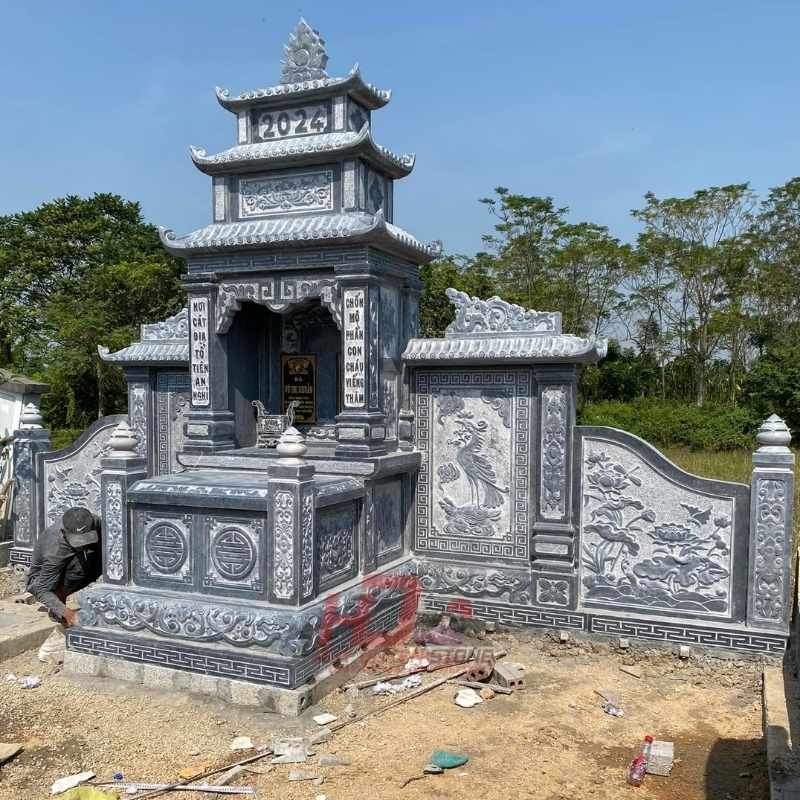 Mộ Đôi Đá Xanh Đen HD024