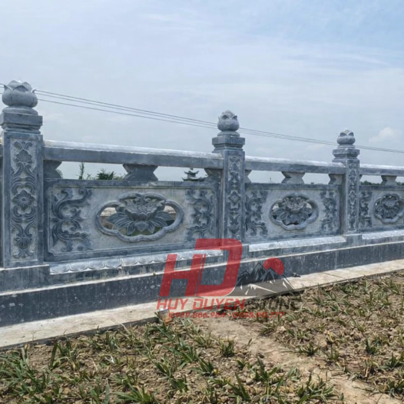 lắp đặt lan can đá hoa sen
