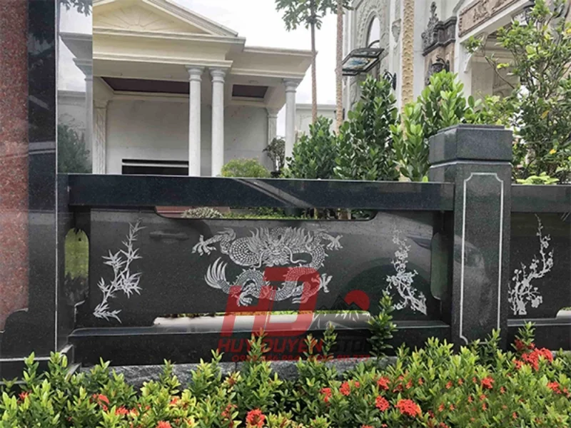 mẫu lan can đá hoa cương trụ vuông