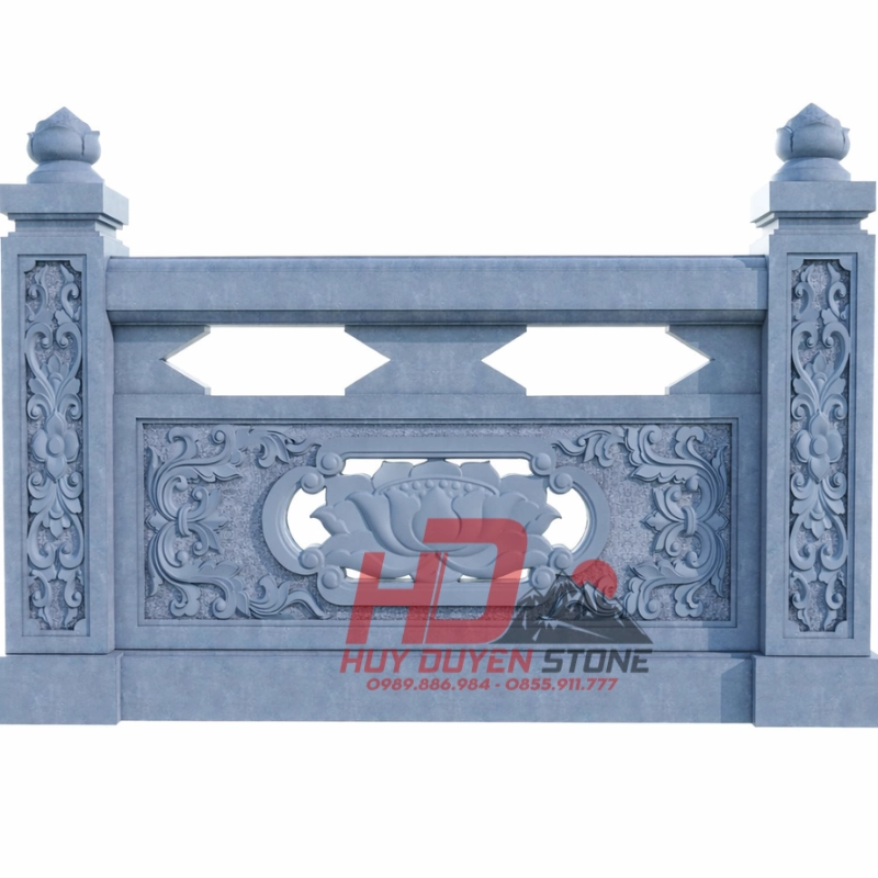 lan can đá hoa sen