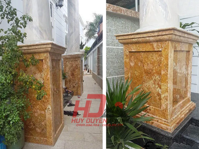chân cột đá hoa cương vuông
