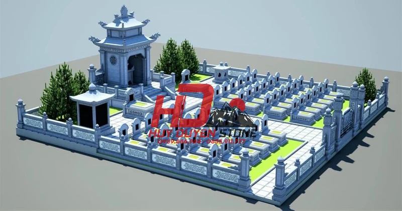mẫu khuôn viên lăng mộ gia đình