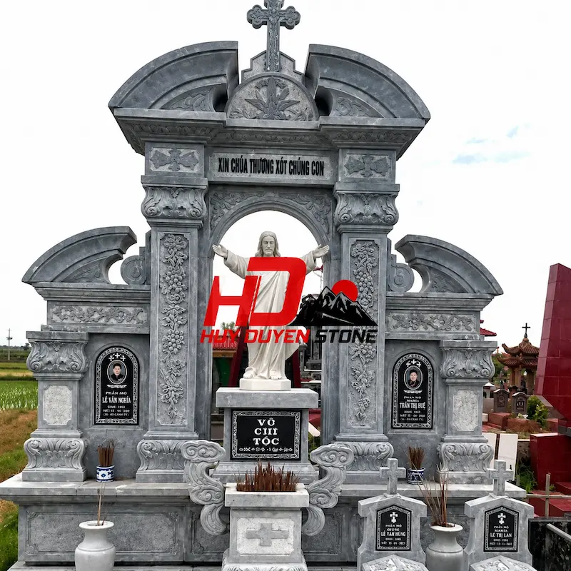 đá trắng làm lăng mộ
