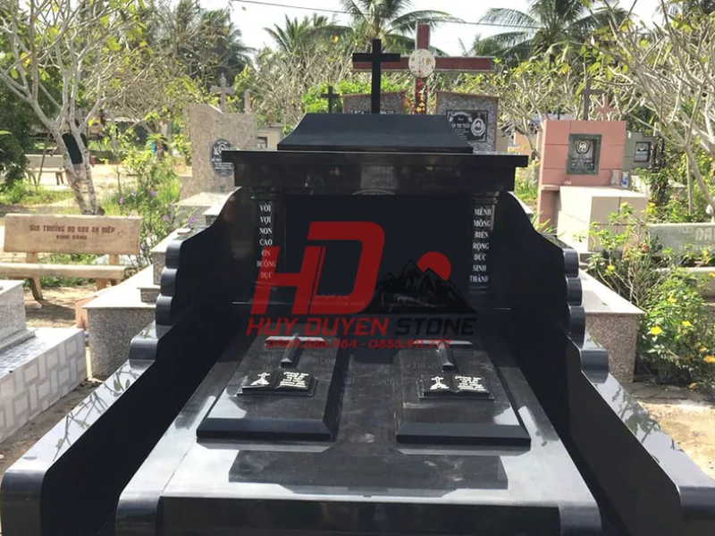 mộ đôi ốp đá granite