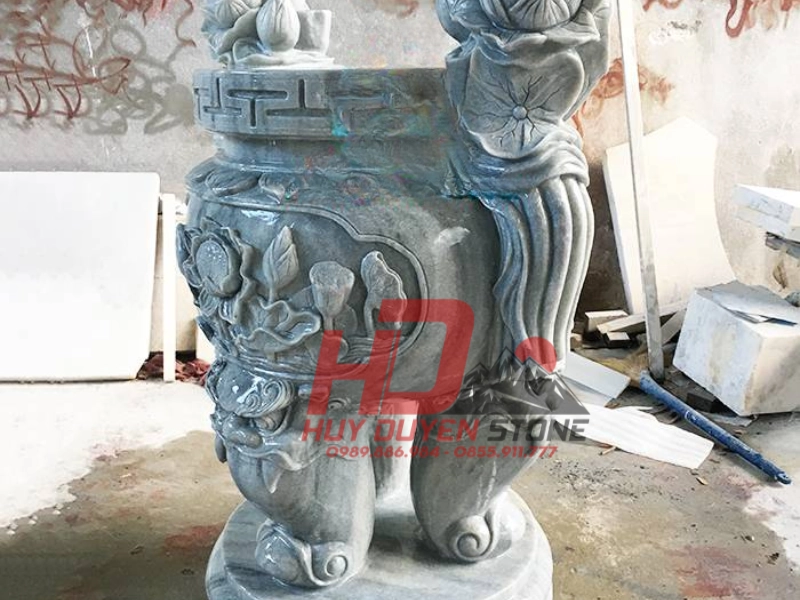 Lư hương đá hoa sen đẹp