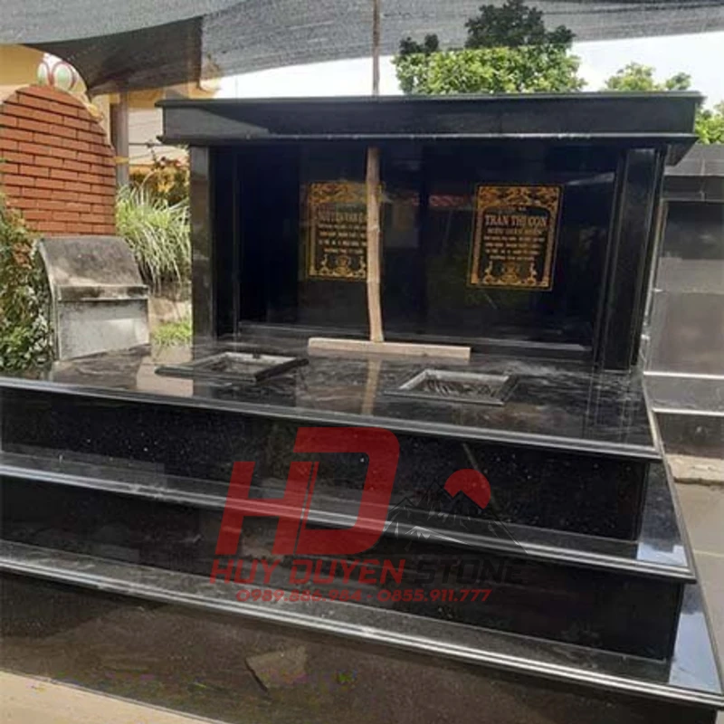 mẫu mộ đôi ốp đá granite