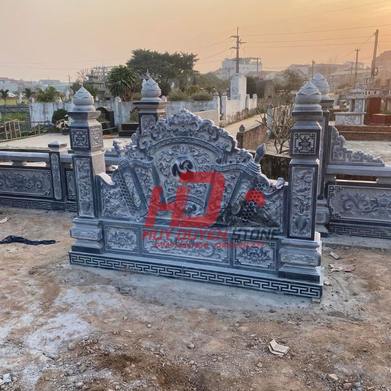 Bình Phong Đá Khắc Chữ Tâm Nho HD043