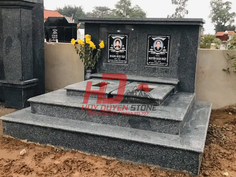 mẫu mộ đôi ốp đá granite
