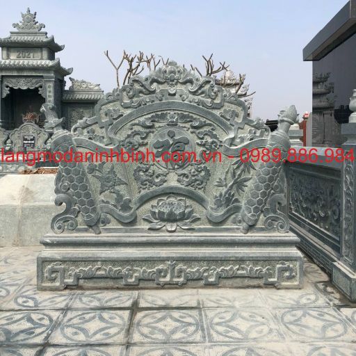 Mẫu bình phong đá lăng mộ đơn giản