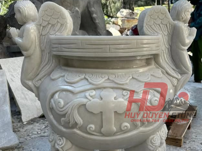 lư hương công giáo chạm khắc thiên thần