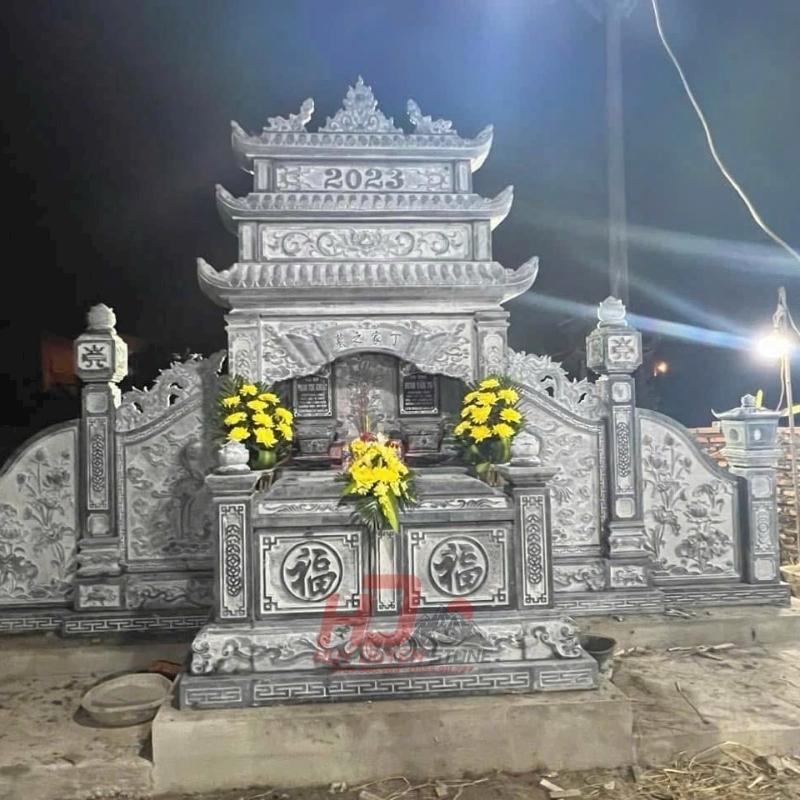 Mộ Đôi Đá Xanh Đen HD023