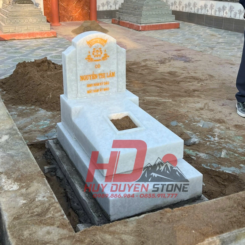 Mộ Đá Trắng Nguyên Khối MĐT002