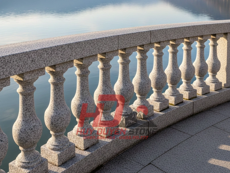 Mẫu Lan Can Đá Hoa Cương, Đá Granite Độ Bền Cao, Dễ Bảo Dưỡng