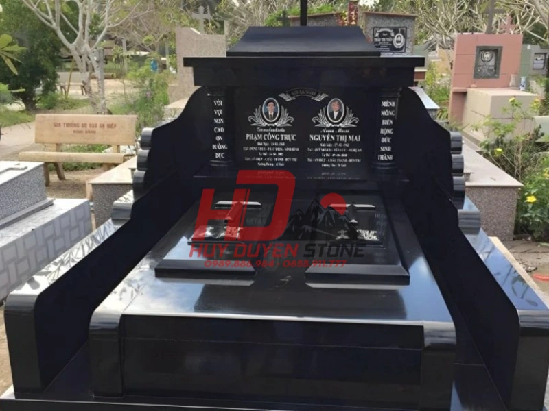 mộ đôi ốp đá granite