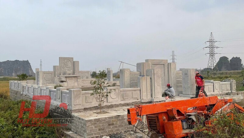 lăng mộ đá Granite xám