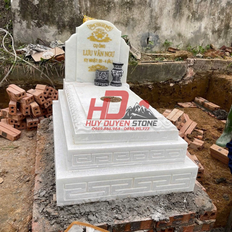 Mộ Tam Cấp Đá Trắng MTC001